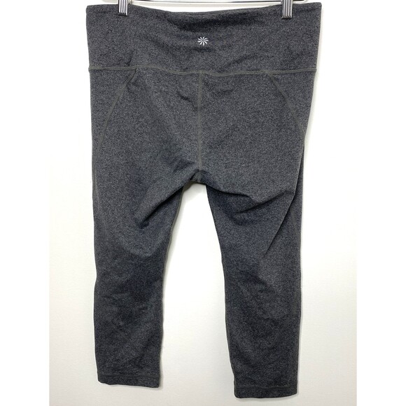 Athleta Chaturanga Capri Crop Leggings Gray Stretchy Activewear Sz L - Picture 3 of 10